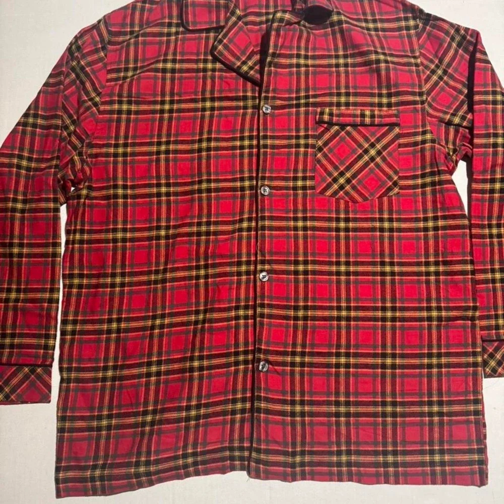 St John's Bay Red Flannel LS & Pants Pajama Set, Men's XL, Gift, Christmas #1130